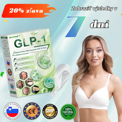 Náplasť BuildLeaf® SMGT-GLP-1 Nano s mikroihličkami s kolagénom a Matrixylom 3000 je zameraná na obezitu, ochabnutú pokožku, vysoký krvný tlak, cukrovku, stukovatenie pečene, bolesti kĺbov, mozgovú hmlu, nízku energiu, bolesti tela a ďalšie.
