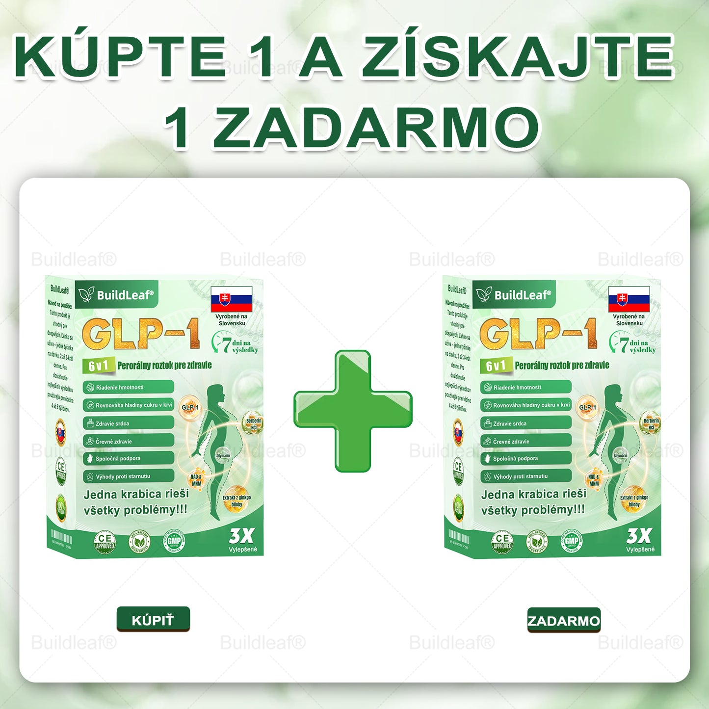 BuildLeaf® GLP-1 6-v-1 Health Solution Perorálna tekutina (Len raz denne, viditeľné zmeny už za 7 dní) Pre obezitu, kardiovaskulárne ochorenia, cukrovku, spánkové apnoe, zdravie čriev, problémy s kĺbmi a ďalšie
