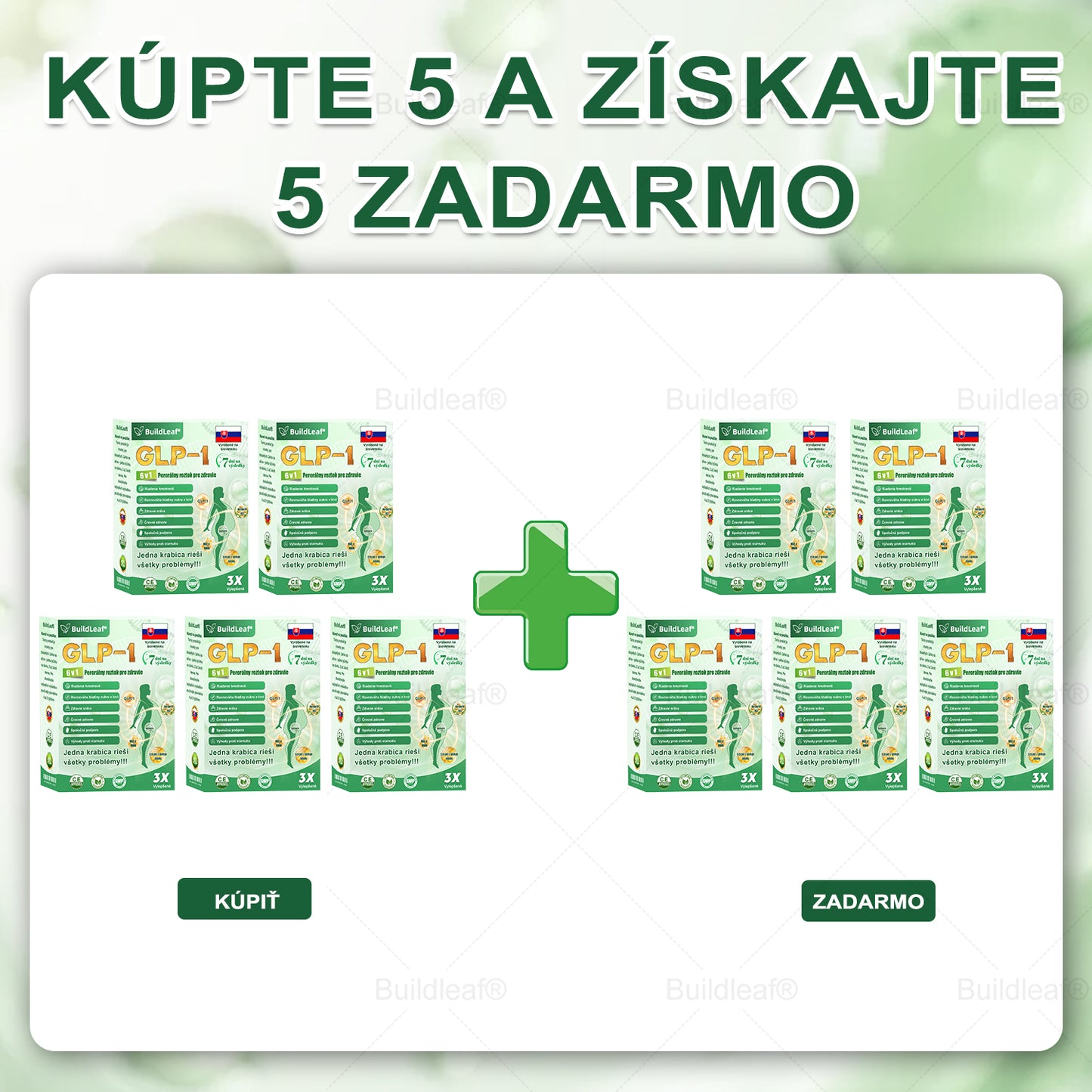 BuildLeaf® GLP-1 6-v-1 Health Solution Perorálna tekutina (Len raz denne, viditeľné zmeny už za 7 dní) Pre obezitu, kardiovaskulárne ochorenia, cukrovku, spánkové apnoe, zdravie čriev, problémy s kĺbmi a ďalšie