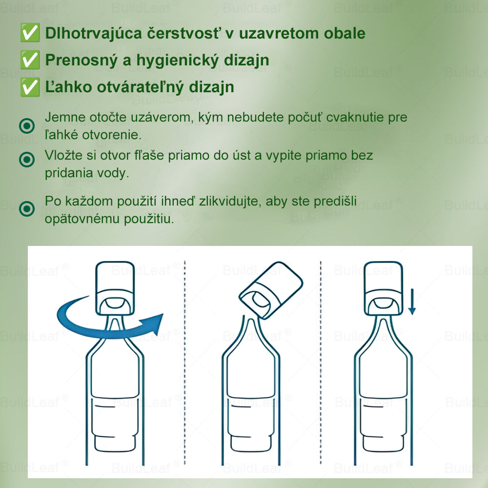 BuildLeaf® GLP-1 6-v-1 Health Solution Perorálna tekutina (Len raz denne, viditeľné zmeny už za 7 dní) Pre obezitu, kardiovaskulárne ochorenia, cukrovku, spánkové apnoe, zdravie čriev, problémy s kĺbmi a ďalšie