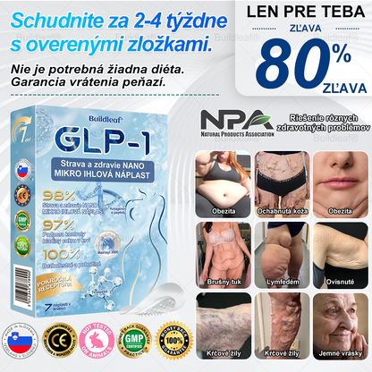🏥Oficiálny obchod | Náplasť BuildLeaf® GLP-1 s nano-mikroihličkami, kolagénom a Matrixylom 3000 pre obezitu, kardiovaskulárne ochorenia, cukrovku, spánkové apnoe, problémy s kĺbmi a ďalšie