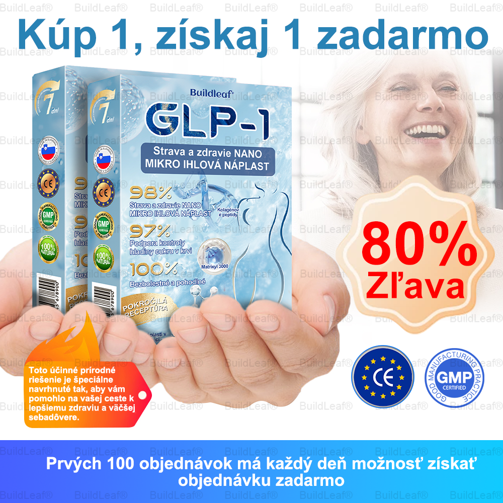 🏥Oficiálny obchod | Náplasť BuildLeaf® GLP-1 s nano-mikroihličkami, kolagénom a Matrixylom 3000 pre obezitu, kardiovaskulárne ochorenia, cukrovku, spánkové apnoe, problémy s kĺbmi a ďalšie